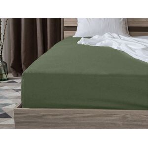 Jersey lepedő EXCLUSIVE sötétzöld 200x220 cm, 100% pamut kép