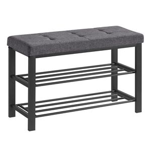 Cipőtartó pad szürke ülőkével MOBRIX 81x49 cm, fekete kép