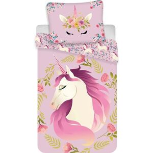 Jerry Fabrics ágynemű huzat- Unicorn / egyszarvú flowers kép