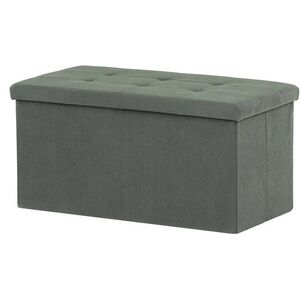 AUTRONIC Tárolós puff, zöld kordbársony, 37×77×38 cm kép