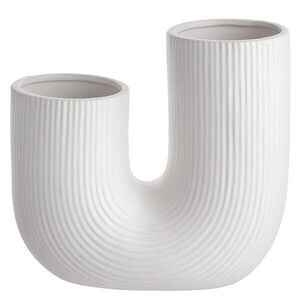 TUBE kerámia váza, fehér 22, 5cm kép