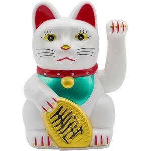 Empt Maneki Neko szerencsét hozó macska, fehér kép