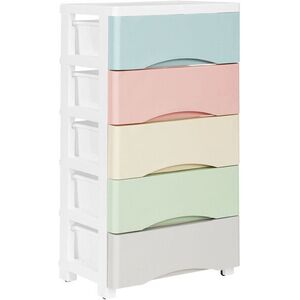 ModernHome PJJCBS0024-05C Tároló polc 5 fiókkal, görgőkön, 75 × 27 × 39 cm kép