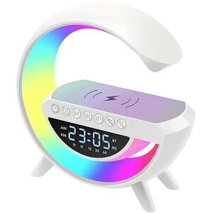 GGV Multifunkciós okos RGB LED éjjeli lámpa, 15 W QI töltővel és Bluetooth hangszóróval kép