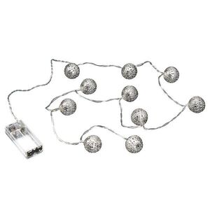 ORIENTAL LIGHTS égősor fém gömbökkel USB kábellel, ezüst 10 égővel kép