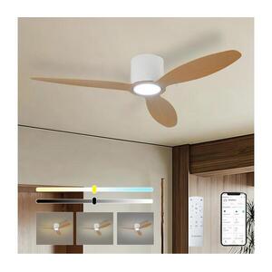 ZEVENTI - LED mennyezeti ventilátor VENTORA LED/24W/230V Wi-Fi Tuya fehér/tölgy + távirányító ZEV033 kép