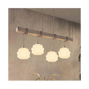 Brilagi - Kábeles csillár WOOD GLASS 4xE27/60W/230V fenyő/szürke/fehér EG49927A+4xNSTK7639 kép
