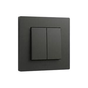 Legrand - Dupla lépcsőházi kapcsoló kerettel (sz. 6+6) NILOE STEP, fekete LR0044+LR0037 kép