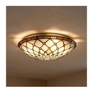 Brilagi - Tiffany stílusú ólomüveg mennyezeti lámpa IVORY 2xE27/60W/230V átm. 40 cm BRC-12016 kép