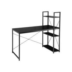 Íróasztal polccal LOFTY 120x60 cm, fekete kép