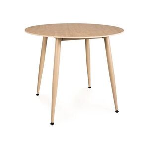 Kerek étkezőasztal NELVO 90 cm, travertin/kasmír kép