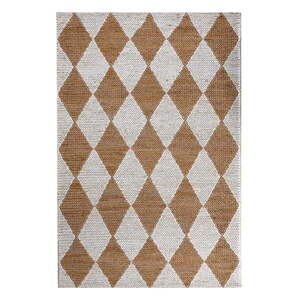 Fehér-natúr színű kézi szövésű jutakeverék szőnyeg 120x170 cm Effie Diamond – Flair Rugs kép