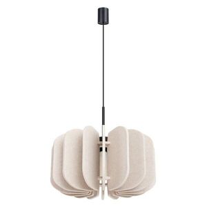 Bézs fém függőlámpa textil búrával ø 45 cm Elom – Sollux kép