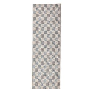 Kék mosható pamutkeverék futószőnyeg 80x230 cm Muted Checkerboard – Flair Rugs kép