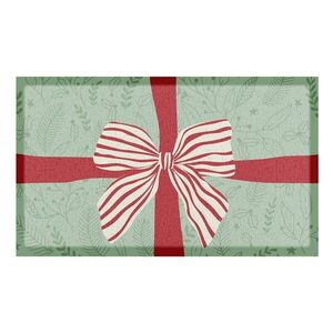Újrahasznosított műanyag lábtörlő karácsonyi mintával 40x70 cm Red & White Stripe Bow – Artsy Doormats kép