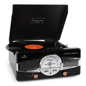 Auna MG-TT-82B gramofon, FM, 50-es évek, retró, fekete kép