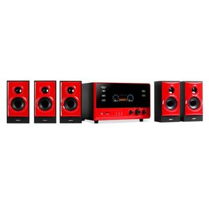 OneConcept V51, aktív 5.1 rendszer, USB, SD, AUX, piros kép