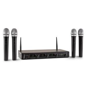 Auna Pro Duett Quartett Fix V1, 4 csatornás UHF vezeték nélküli mikrofon készlet, 50 m-es hatókör kép
