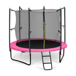 KLARFIT Rocketgirl 250, 250 cm trambulin, belső biztonsági háló, széles létra, rózsaszín kép