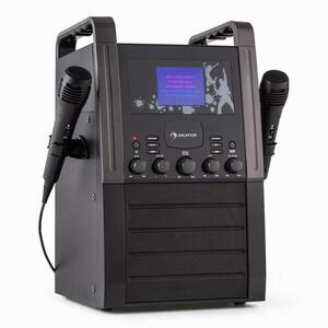 Auna KA8P-V2 BK karaoke renszer CD lejátszóval, AUX, 2 mikrofon, fekete kép