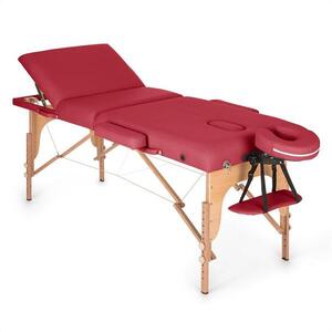 KLARFIT MT 500, masszázságy, 210 cm, 200 kg, összecsukható, finom felület, táska, piros kép