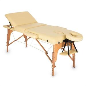 KLARFIT MT 500, masszázságy, 210 cm, 200 kg, összecsukható, finom felület, táska, bézs kép