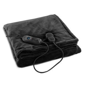 Klarstein Dr. Watson XL, melegítő takaró, 120 W, 180 x 130 cm, mosható, mikroplüss, fekete kép