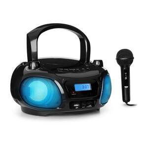 Auna Roadie Sing CD Boombox FM rádió Fényjáték CD lejátszó Mikrofon kép