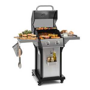 Klarstein Lucifer 3, gázgrill, 3 x 3, 6 kW-os égő, 60 x 45 cm-es grill, rozsdamentes acél, mozgatható kép