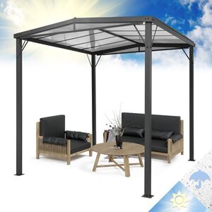 Blumfeldt Pantheon Solid Sky Flat, pergola, tető, 3 x 3 m, polikarbonát, szürke kép