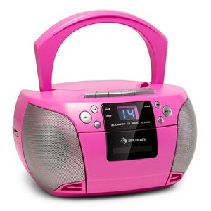 Auna Harper, CD boombox, CD lejátszó, bluetooth, kazetták, FM, AUX, USB kép