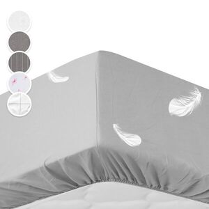 Sleepwise Soft Wonder-Edition, gumis ágylepedő, 180-200 x 200 cm, mikroszálas, világos szürke kép