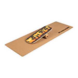 BoarderKING Indoorboard Classic, egyensúlyozó deszka, alátét, henger, fa / parafa, piros kép