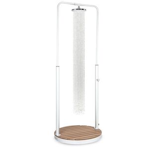 Blumfeldt Sumatra Falls Round, kerti zuhanyzó, WPC, alumínium, Ø 80 cm, kerek kép