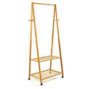 Blumfeldt Fogas, ruhafogas állvány, 4 kerék, 2 polc, 60 x 162 x 42, 5 cm, 100 % bambusz kép