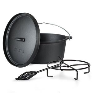 Klarstein Galloway, öntöttvas edény, 7.6 barbecue edény, öntöttvas, hőkezelt, L/7, 2 l méret kép
