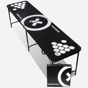 BeerCup Baseliner, beer pong készlet asztallal, audio cup hole black line, fogantyúk, 6 labdácska kép