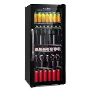 Klarstein Beersafe 7XL, hűtőszekrény, 242 liter, 5 polc, panoráma üvegajtó, rozsdamentes acél kép