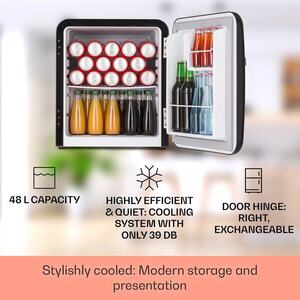 Klarstein Audrey Mini, retro hűtőszekrény, 48 liter, 2 szint, F energiahatékonysági osztály kép