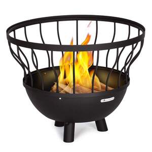 Blumfeldt Nantai, 3 az 1-ben tűzrakóhely grillel és asztallal, Ø 66 cm, Ø 50 cm grill rostély, acél, bambuszlap kép