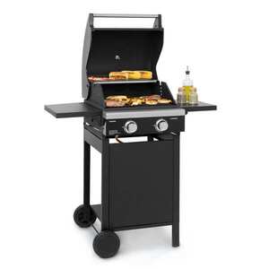 Klarstein Valdosta 2.0, gázgrill, 2 x 3, 6 kW-os égő. rozsdamentes acél, mobil kép