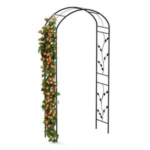 Blumfeldt FloraBelle Arch rózsaszín boltív, dekoratív levélminták, időjárásálló, segédeszköz kúszónövényekhez kép