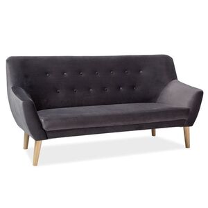 Háromszemélyes kanapé, szürke bársony/bükk, NORDIC 3 VELVET kép