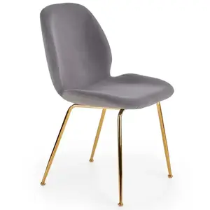 Szék K381 Velvet/Króm szürke/Aranysárga kép