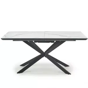 Kinyitható asztalok Diesel 160/200x90cm Fehér Marmur/Sötét Hamuszürke/Fekete kép