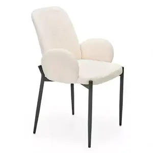 Szék K477 szövet boucle/fém krém 58x58x89 kép