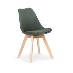 Szék K303 szövet/fa sötét zöld 48x54x83 kép