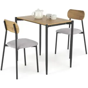 Étkező készlet Nando 1+2 54x84 természetes/fekete/szürke kép