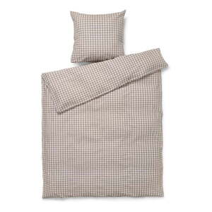 Szürke-bézs egyszemélyes hosszabbított krepp ágyneműhuzat 150x210 cm Bæk&Bølge – JUNA kép