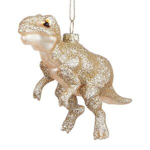HANG ON üveg karácsonyfadísz, arany T-Rex 6 cm kép